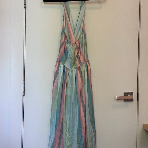 Pastel Halter Dress with Slit – Mrs. Maisel-Inspired Vintage Glam - Picture 6 of 7